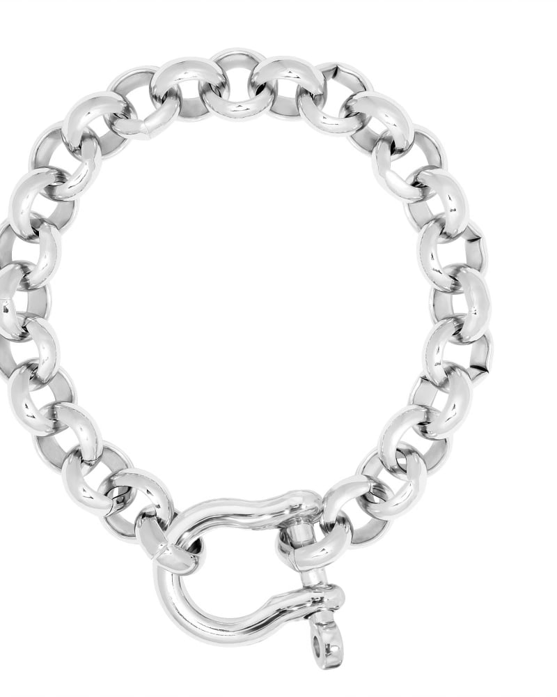 Front of a size 8" Harley Bracelet 8" Silver in Silver by Eklexic. | dia_product_style_image_id:279316
